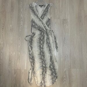 Snake Print Wrap Dress